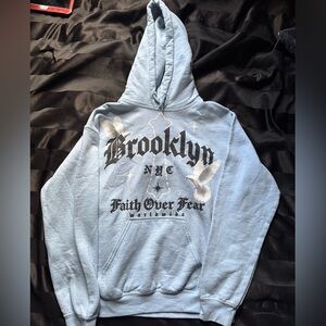 Brooklyn NYC Graphic Hoodie - Light Gray